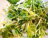 ヘルシー！水菜とチキンのからし酢醤油和え作り方2写真