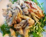 ヘルシー！水菜とチキンのからし酢醤油和え作り方4写真