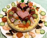 ひな祭りの海鮮バラちらし寿司ケーキ作り方4写真