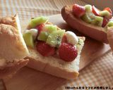 簡単★苺とバニラアイスのオープンサンド作り方5写真