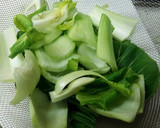 青梗菜とベーコンのカレー炒め作り方1写真