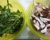 舞茸と春菊のフェットチーネ作り方1写真