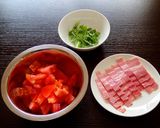 トマトとベーコンのスパゲティ作り方1写真
