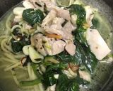 鶏肉とほうれん草のバジリコスープパスタ作り方6写真