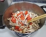 モロヘイヤと豚肉のスープ作り方3写真