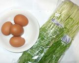 水菜と卵の炒め物♪簡単材料2つ作り方1写真