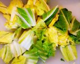 鶏がらの素で簡単！白菜としめじの卵炒め作り方1写真