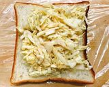 朝ごはんに♩簡単キャベツ焼きトースト作り方2写真
