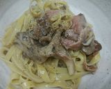 舞茸とベーコン入りきのこのポタージュ麺作り方7写真