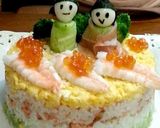 ケーキの型でおひなさま寿司作り方15写真