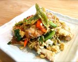 ふきのとうと菜の花の油麩入りチャンプル作り方16写真