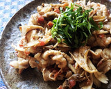 ＊豚肉と舞茸の梅マヨ炒め＊作り方4写真