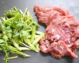 簡単！牛肉とクレソンのカレー醤油炒め作り方2写真