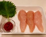 ［鶏ささみ 梅 大葉 巻き焼き＊お弁当］作り方1写真