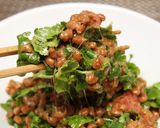 パクチー納豆たらこ添え作り方4写真