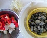 生だしでアサリと野菜のガーリック炒め作り方1写真