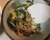 納豆とほうれん草のゴマ風味まぜご飯作り方2写真