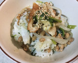 納豆とほうれん草のゴマ風味まぜご飯作り方3写真