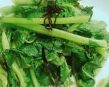 レンジで簡単！菜花の塩昆布和え作り方3写真