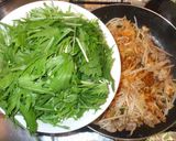 豚肉キムチ♪簡単豚キムチもやし水菜作り方8写真