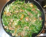 豚肉キムチ♪簡単豚キムチもやし水菜作り方9写真