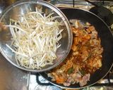 豚肉キムチ♪簡単豚キムチもやし水菜作り方7写真