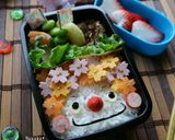 桜deお花アフロちゃん☆可愛い春キャラ弁作り方3写真