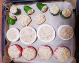 ピーマントマト玉ねぎ☆カラフル肉詰め作り方3写真