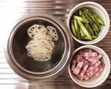 濃厚♡蓮根と豆乳のトマトクリームパスタ作り方1写真