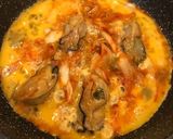 牡蠣のキムチ炒め、玉子とじ!作り方4写真