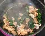 ほうれん草と豚バラの、ガーリックバター飯作り方3写真