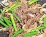 牛肉とにんにくの芽の甘辛照り焼き作り方4写真