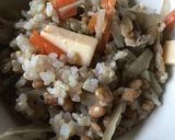 明太チーズで！納豆とごぼうのまぜご飯作り方3写真