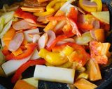 フライパン一つで お餅入り野菜炒め作り方4写真