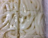 うどん洋風にアスパラとベーコン作り方1写真