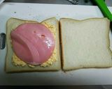 蓋を使ってホットサンド★作り方2写真