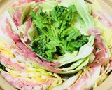 まん中菜の花☆白菜＆キャベツ豚肉の野菜鍋作り方2写真