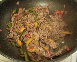 簡単★牛肉とパプリカのオープン稲荷作り方3写真