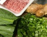 小松菜とひき肉のバカタレあんかけうどん作り方1写真