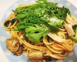 春菊と牡蠣の絶品！人気のパスタ作り方7写真