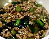 小松菜とひき肉のバカタレあんかけうどん作り方5写真