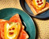 トーストアート　パプリカ目玉焼き作り方5写真