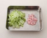レタスとハムのパラパラチャーハン作り方1写真
