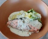 レンジで簡単！春キャベツと鮭のクリーム煮作り方5写真