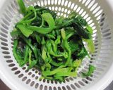 豚ひき肉とほうれん草の味噌炒め作り方1写真