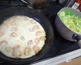 春野菜と海老のクリームパスタ作り方4写真