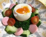 簡単♡可愛い♡魚肉ソーセージ&半熟サラダ作り方3写真