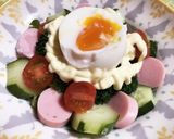 簡単♡可愛い♡魚肉ソーセージ&半熟サラダ作り方4写真