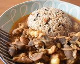 ブリのアラ出汁と鳥モツ系のサラサラカレー作り方8写真