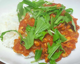超簡単　鶏肉とトマトソース掛けごはん作り方4写真